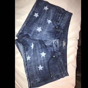 Jean shorts, star designs